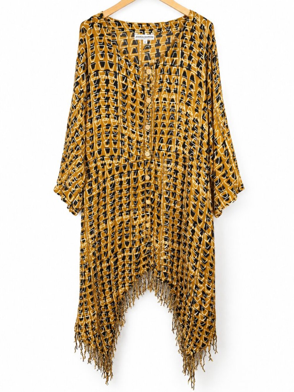 Nubian Queen Fringe Geometric Tunic Dress